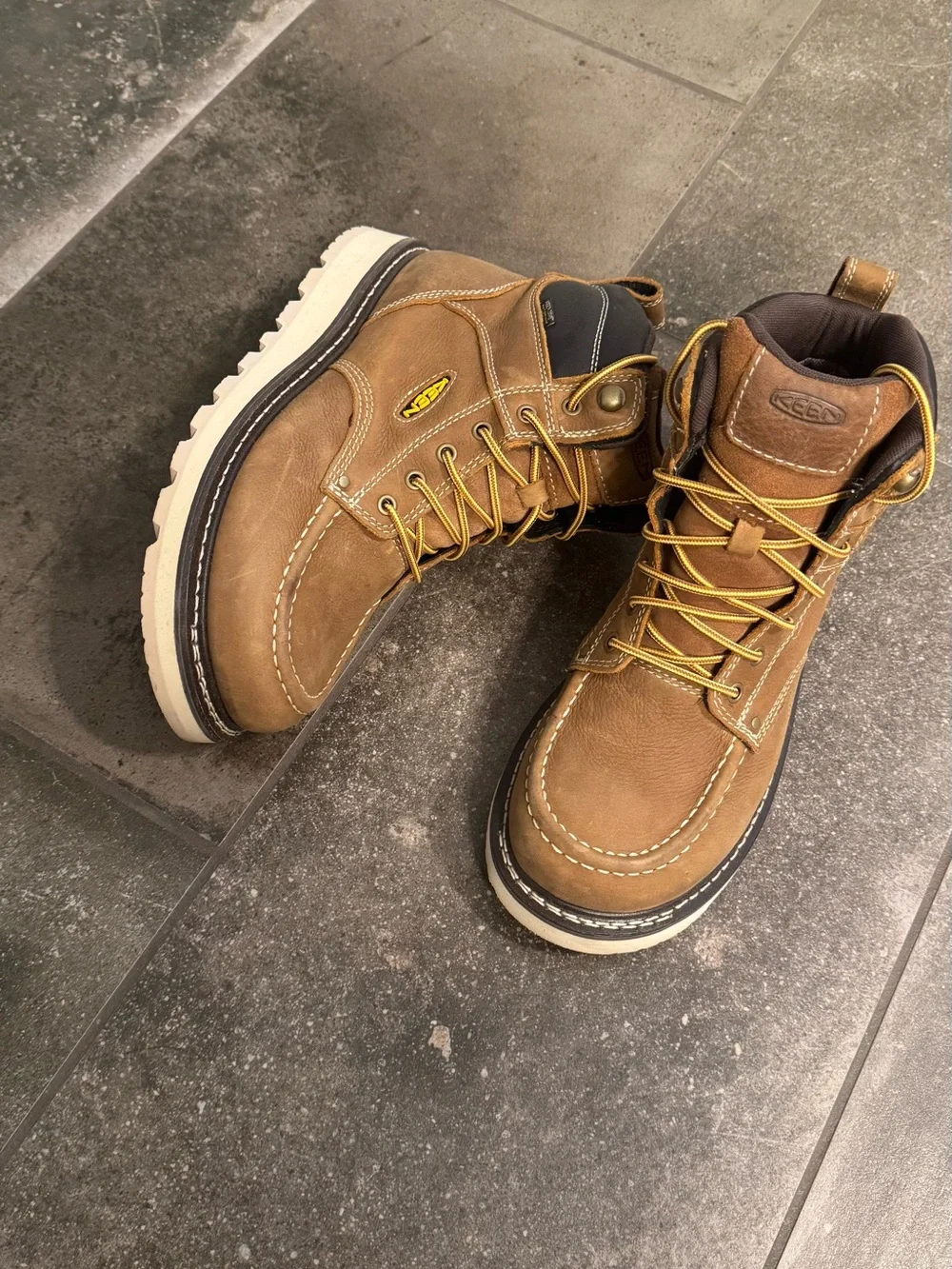 KEEN Kids Tan Brown Lace-Up Leather Boots